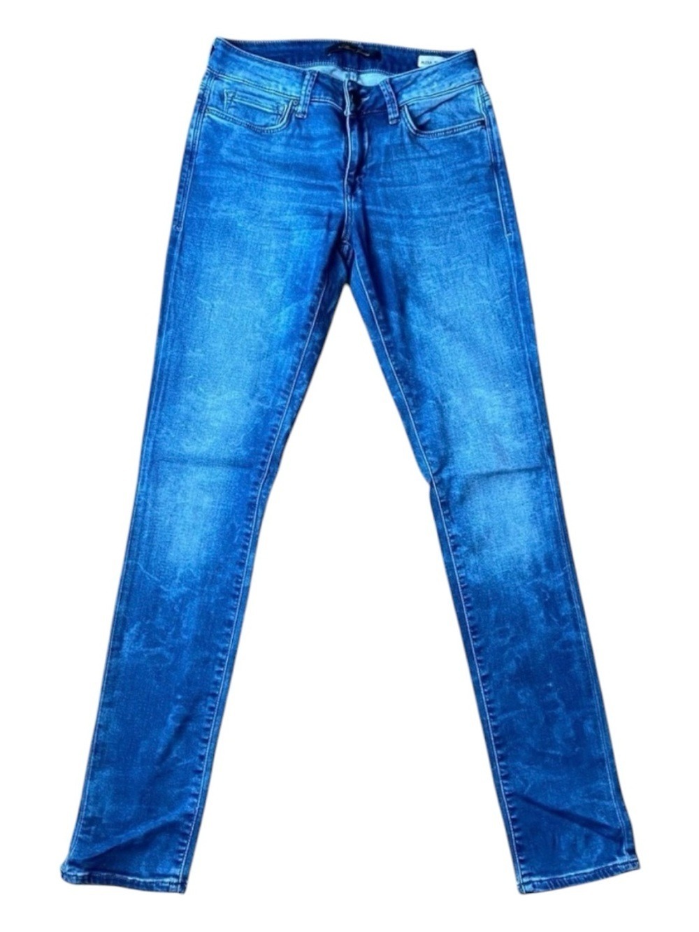 Mavi Alexa Skinny Jeans Size 25 Stretch Mid Rise Premium Denim Blue Wash